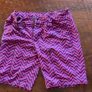 Shredly Pink and Blue Chevron riding Shorts